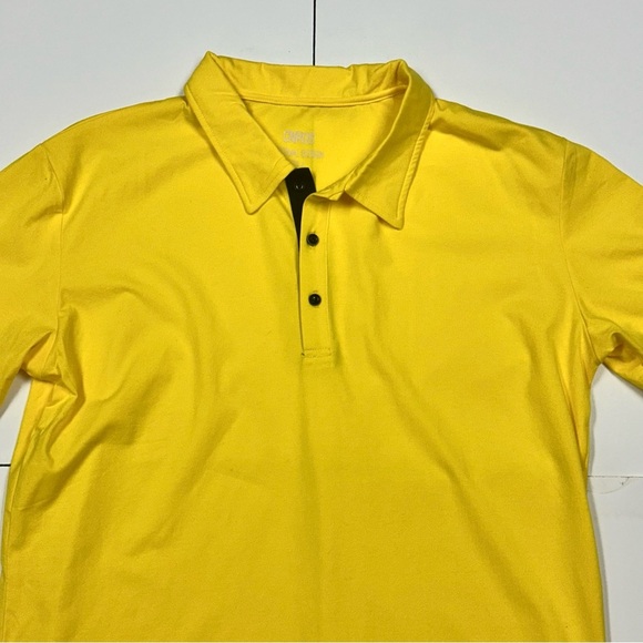 CNROS-Men's Yellow Short Sleeve Solid Polo Shirt Slim Fit Casual Basic D… - Picture 3 of 7
